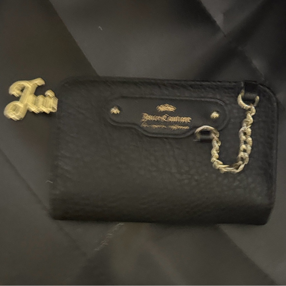 Juicy Couture Black Wallet with Gold Accents